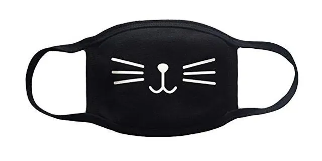 Cotton Washable Black Face Mask - Kitten Design Cotton Washable Black Face Mask - Kitten Design